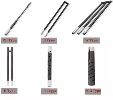 1400c U W Staafvorm Type Siliciumcarbide Staaf Verwarmingselement Voor Oven Of Oven